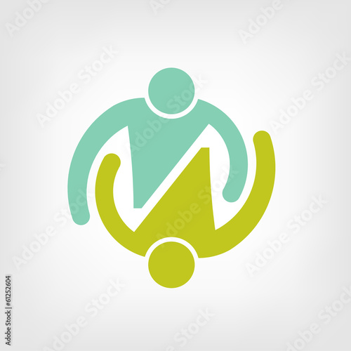Logo Teamwork embrace couple