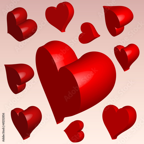 3D hearts