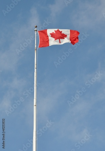Canadian flag flying high