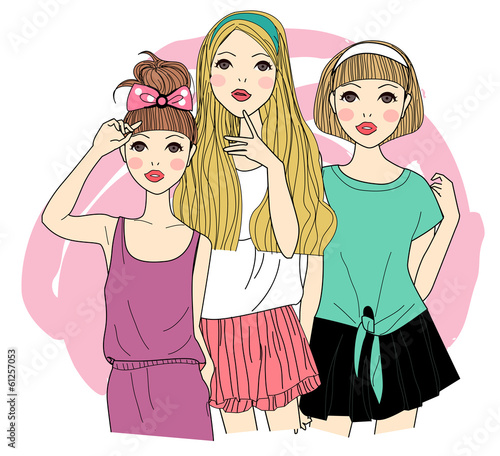 Three fashion girls
