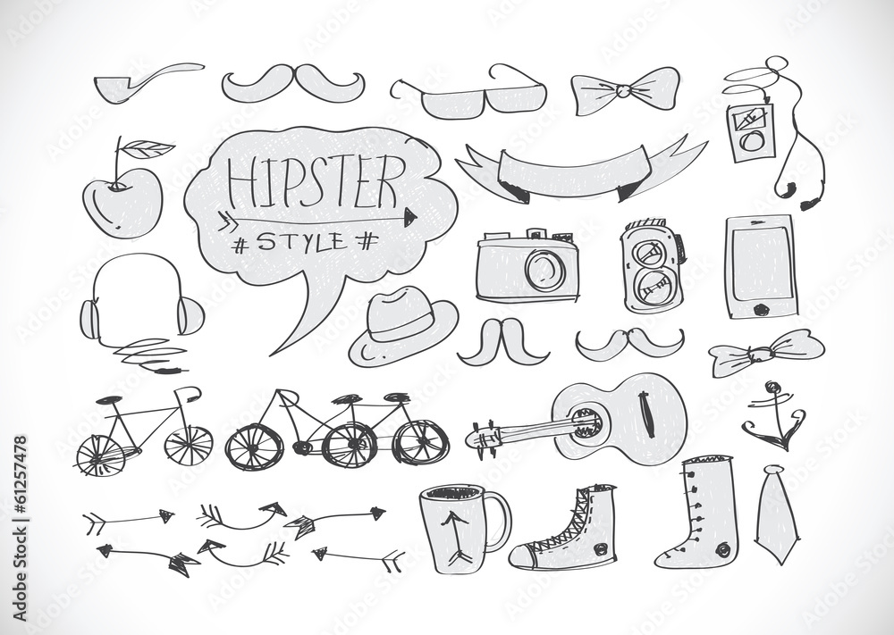 Obraz premium Hipster style infographics elements and icons set