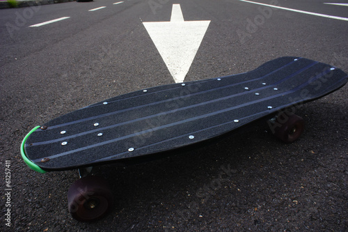 Vintage Style Longboard Black Skateboard photo