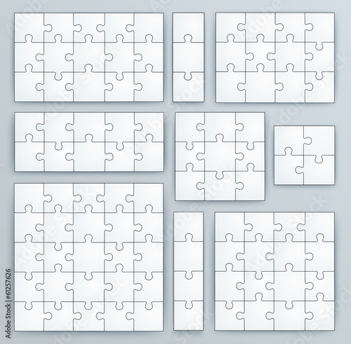 Jigsaw Puzzle Templates. Set of puzzle  pieces