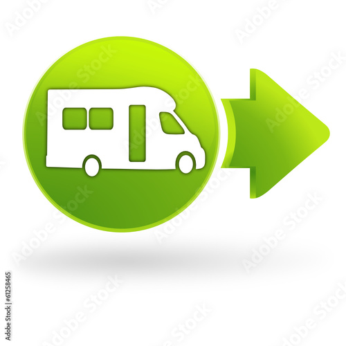 camping car sur symbole web vert