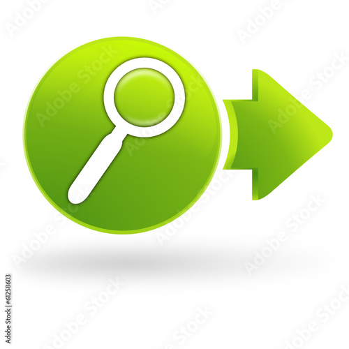 loupe sur symbole web vert