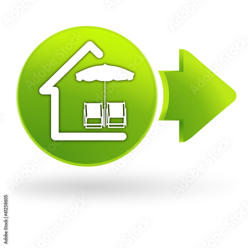 location de vacances sur symbole web vert