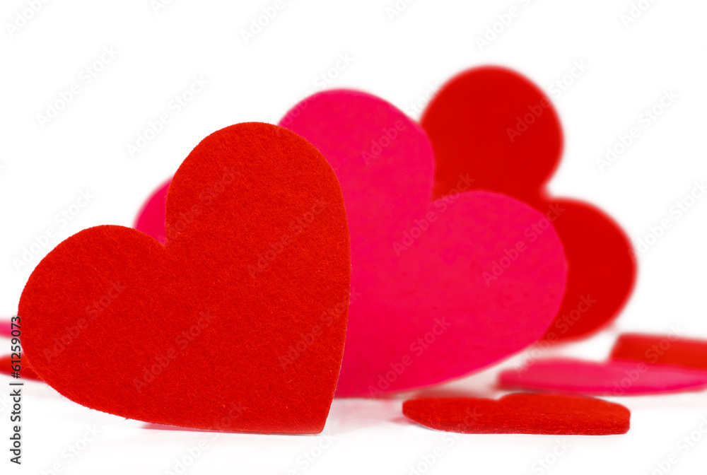 Fototapeta premium Many colored heart shapes