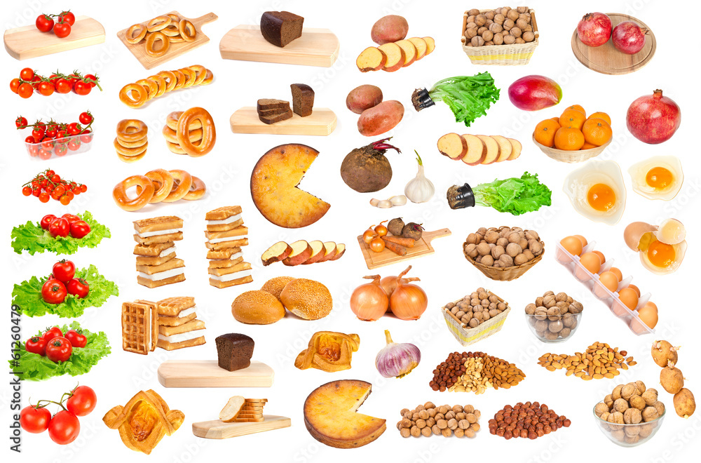 food on a white background