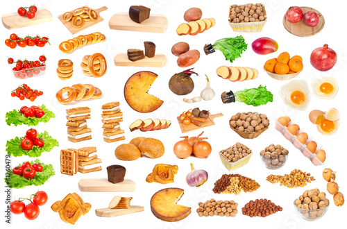 food on a white background