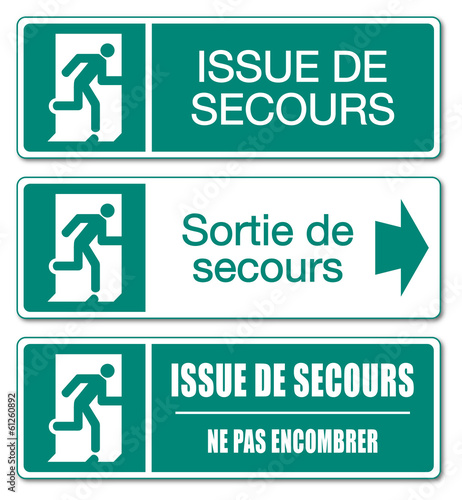 Panneau Sortie de secours.