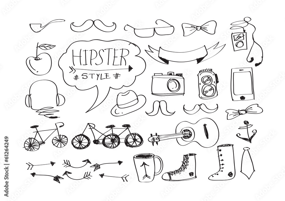 Obraz premium Hipster style infographics elements and icons set