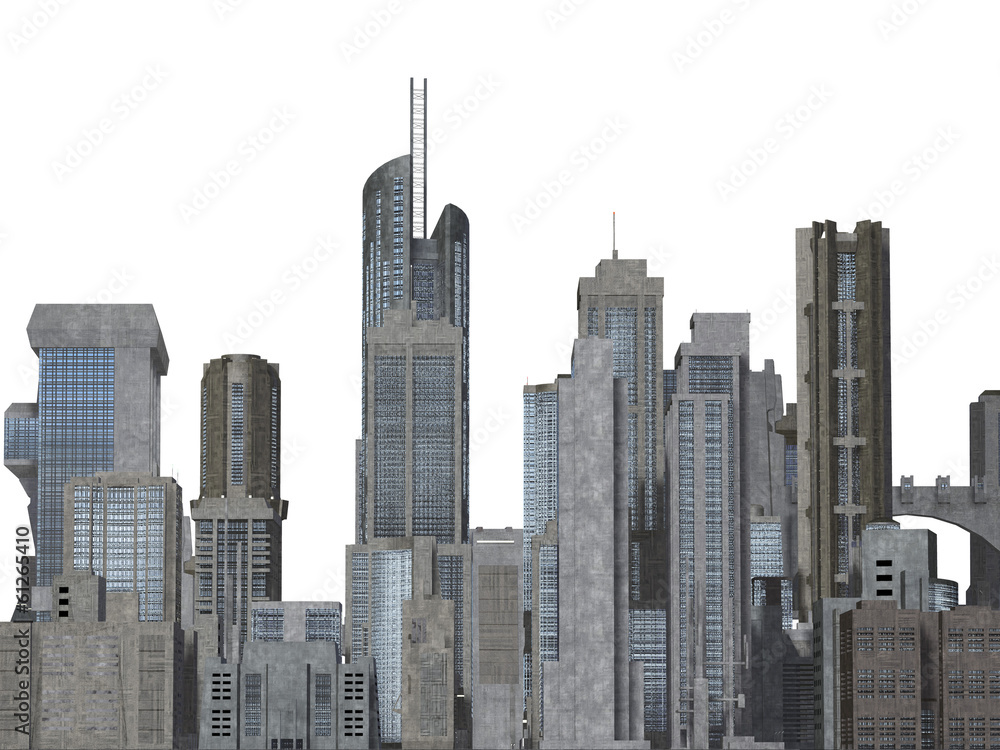 Fototapeta premium City 3d illustration