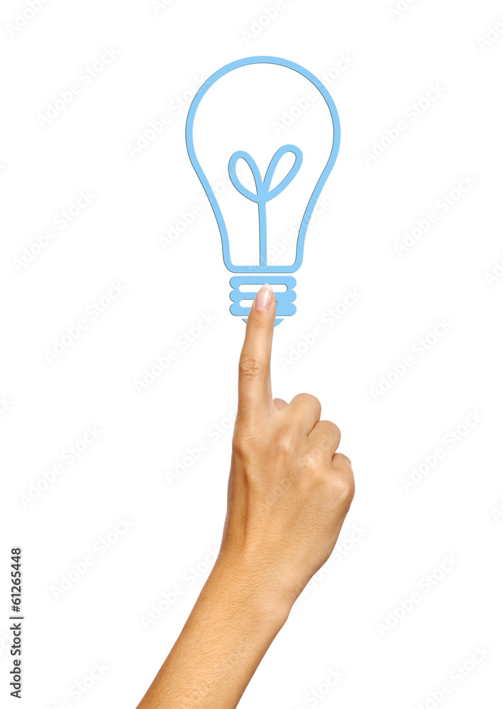 Hand pressing lamp icon Hand pressing lamp icon