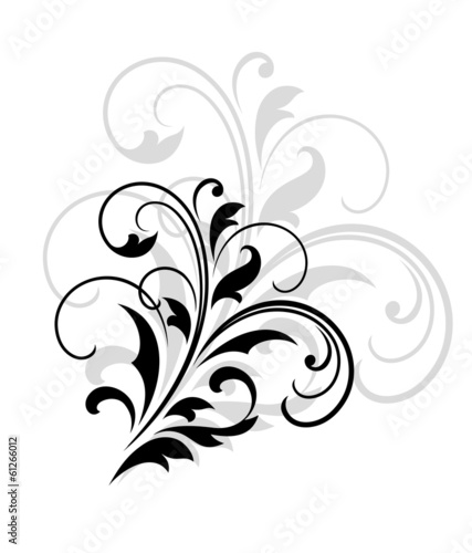 Swirling dainty foliate calligraphic design