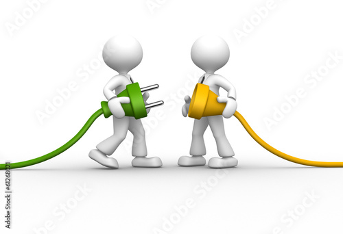Connecting a cable.