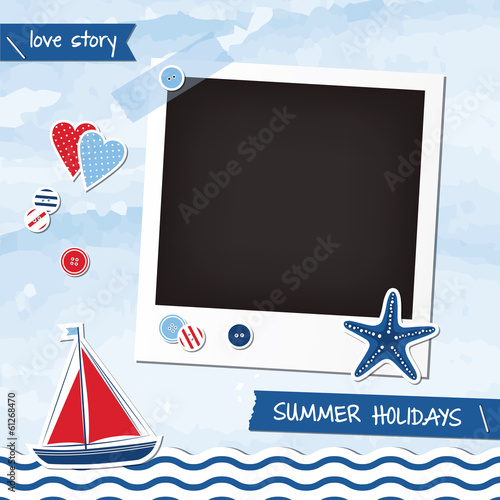 Nautical scrapbook elements, photoframe