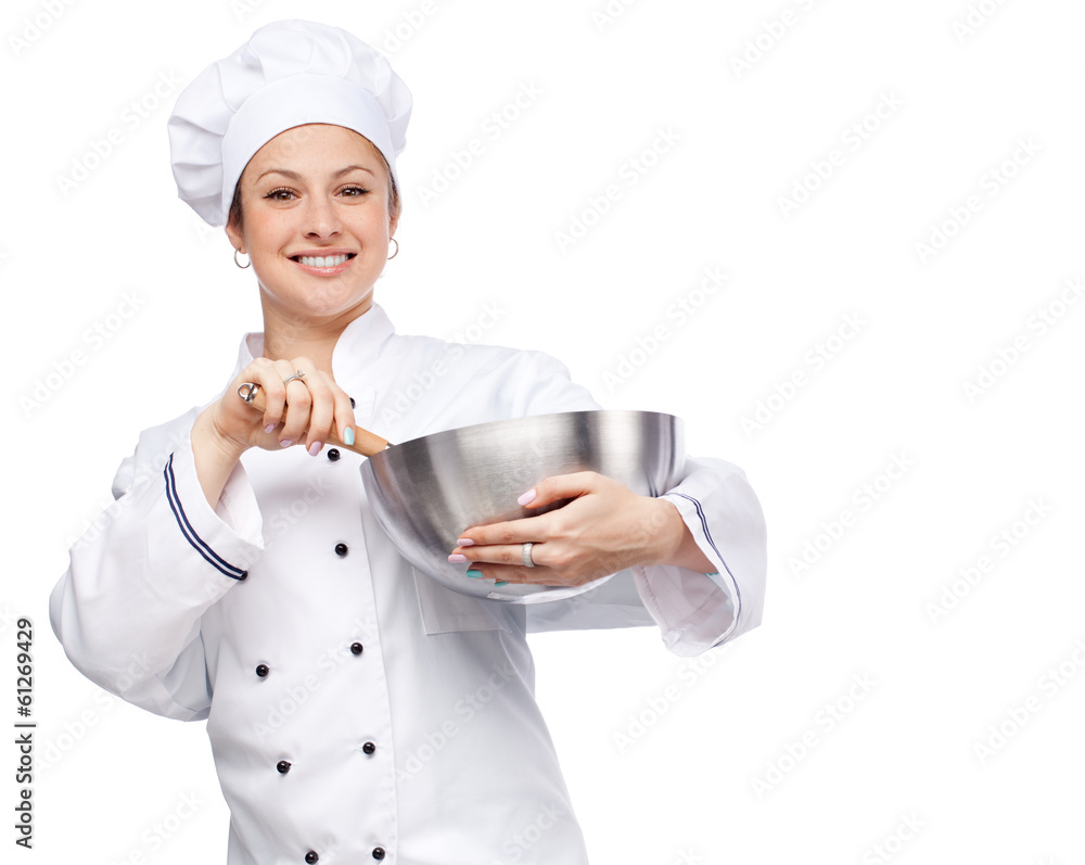 Female chef with whisk Female chef with whisk