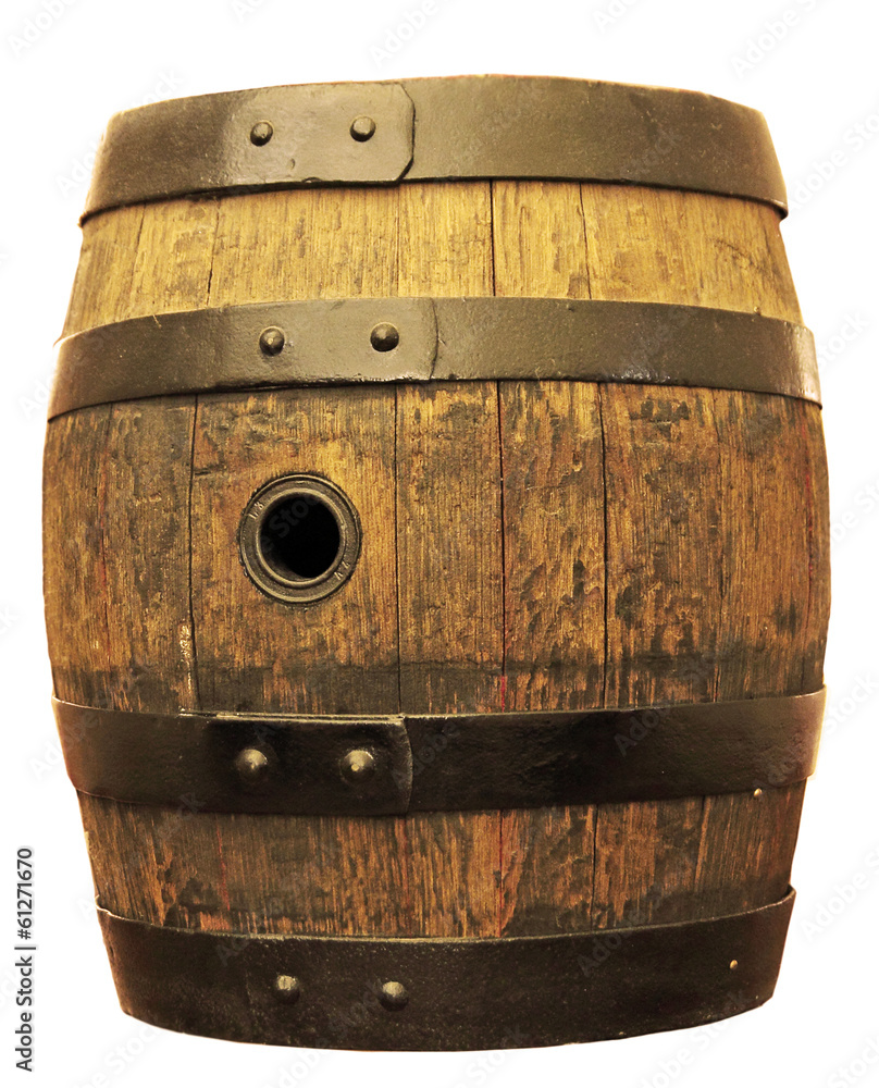Fototapeta premium old oak barrel isolated
