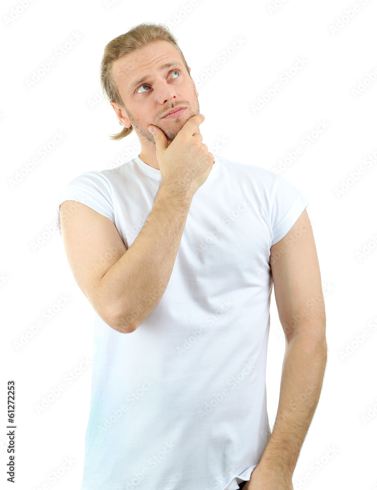 Handsome young man isolated on white Handsome young man isolated on white