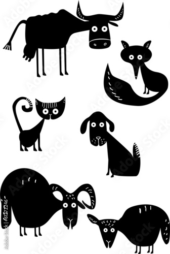 Funny animal silhouettes