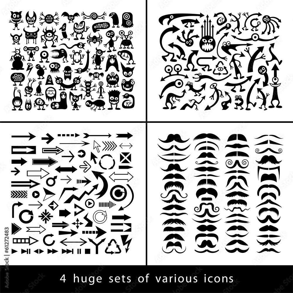 Obraz premium 4 huge sets of various icons.