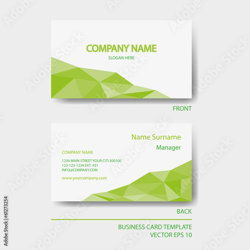 Template of green business card