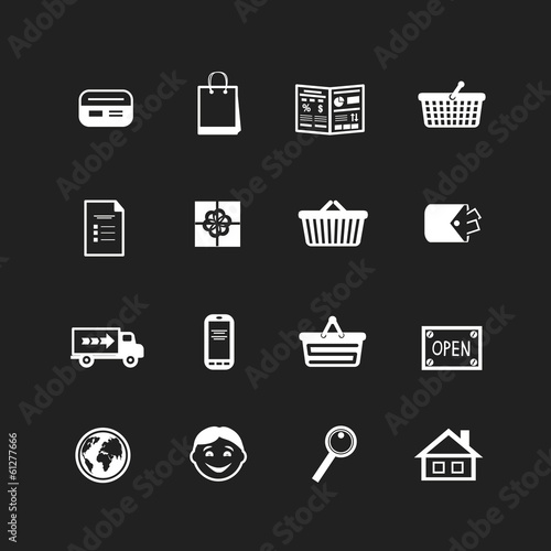 Collection of e-commerce interface pictograms