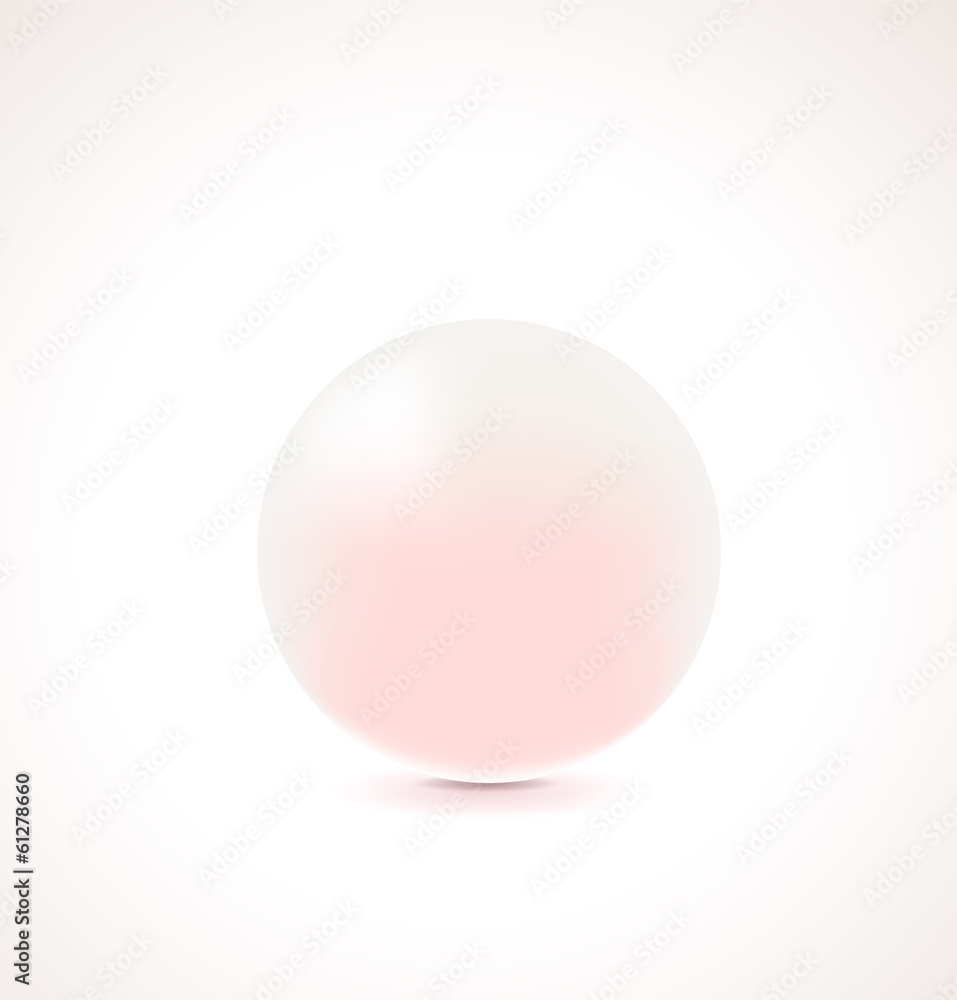 Glossy pearl object isolated on white
