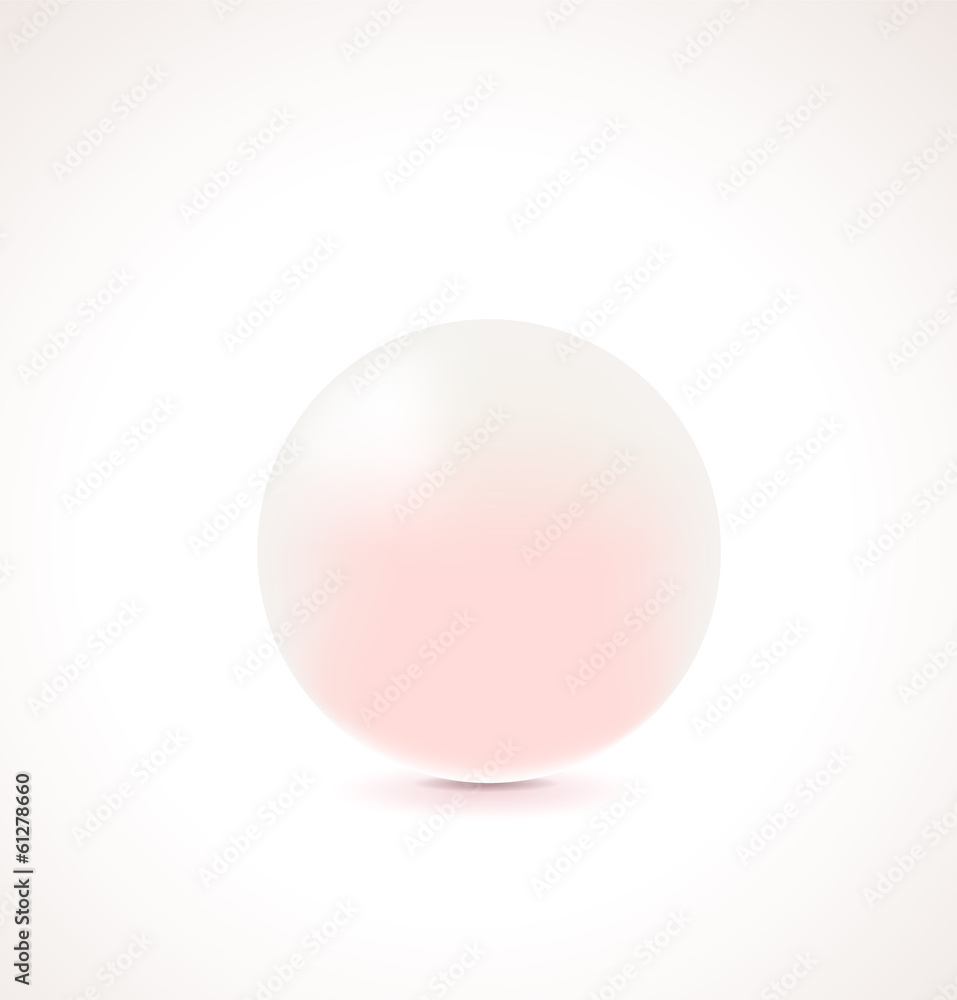 Glossy pearl object isolated on white Glossy pearl object isolated on white