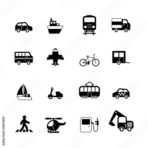 Transportation pictograms collection