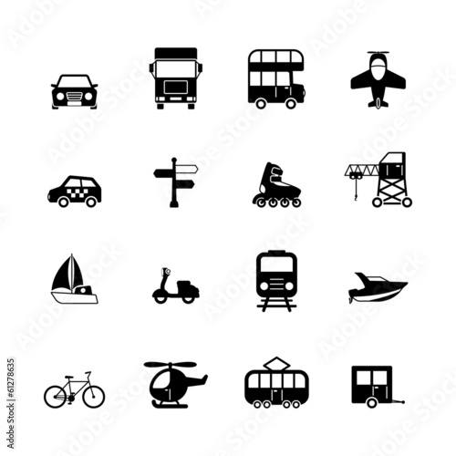 Transportation pictograms collection