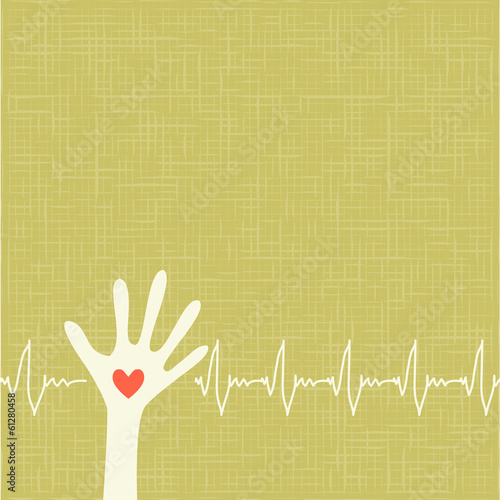 warm colorful up hands, love vector illustration