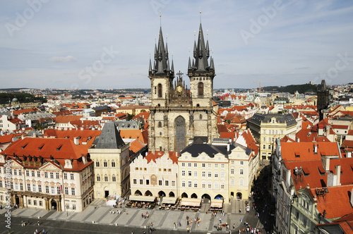 aerial view of the old town of Prague