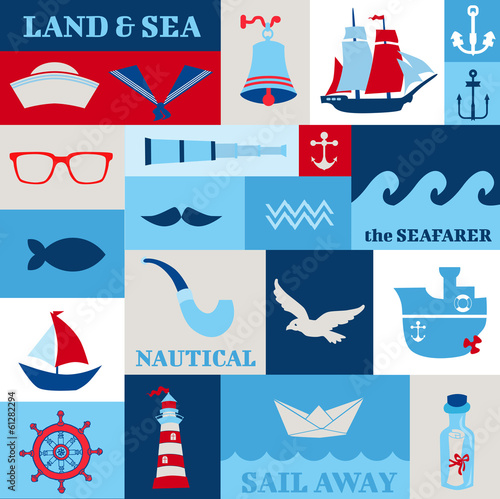 Nautical Sea Design Elements - for scrapbook and design