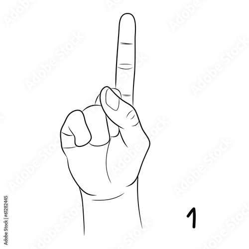 Sign language ,number 1