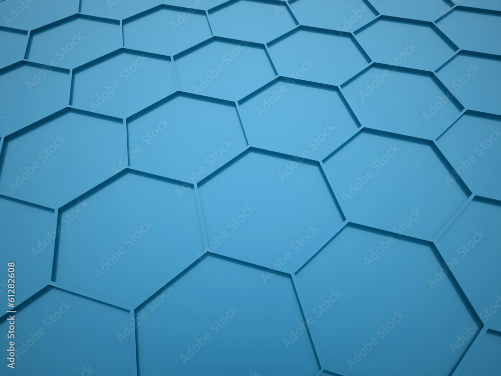 Naklejka premium Blue hexagonal business background