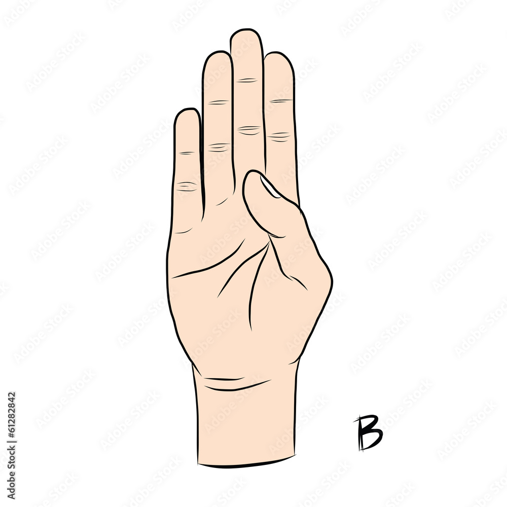 Sign language and the alphabet,The Letter b Sign language and the alphabet,The Letter b
