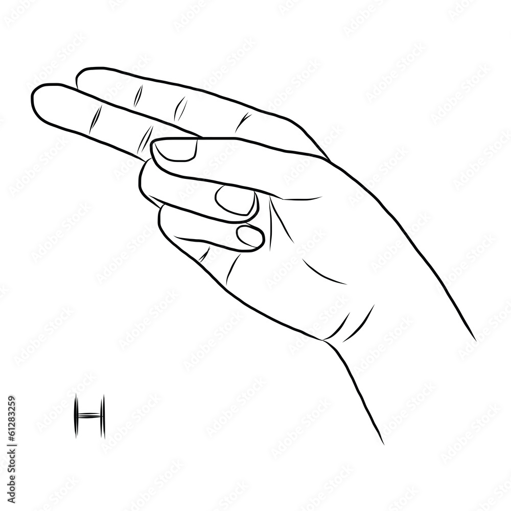 Sign language and the alphabet,The Letter h Sign language and the alphabet,The Letter h