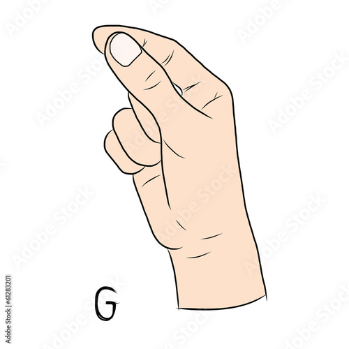 Sign language and the alphabet,The Letter g