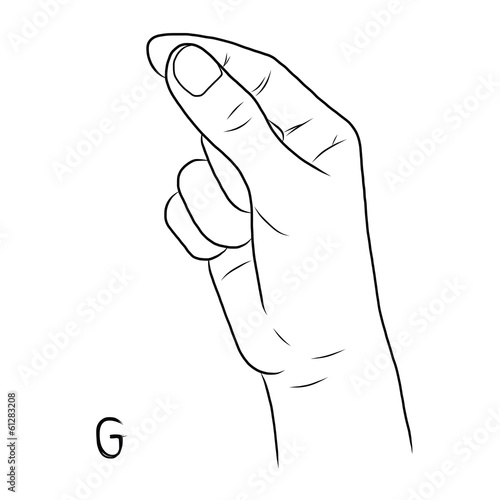 Sign language and the alphabet,The Letter g