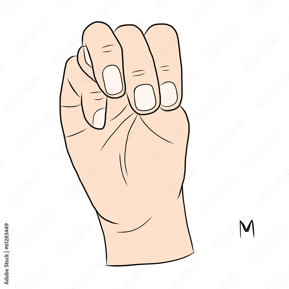 Sign language and the alphabet,The Letter m Sign language and the alphabet,The Letter m