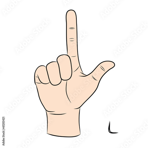Sign language and the alphabet,The Letter l