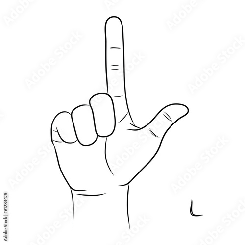 Sign language and the alphabet,The Letter l