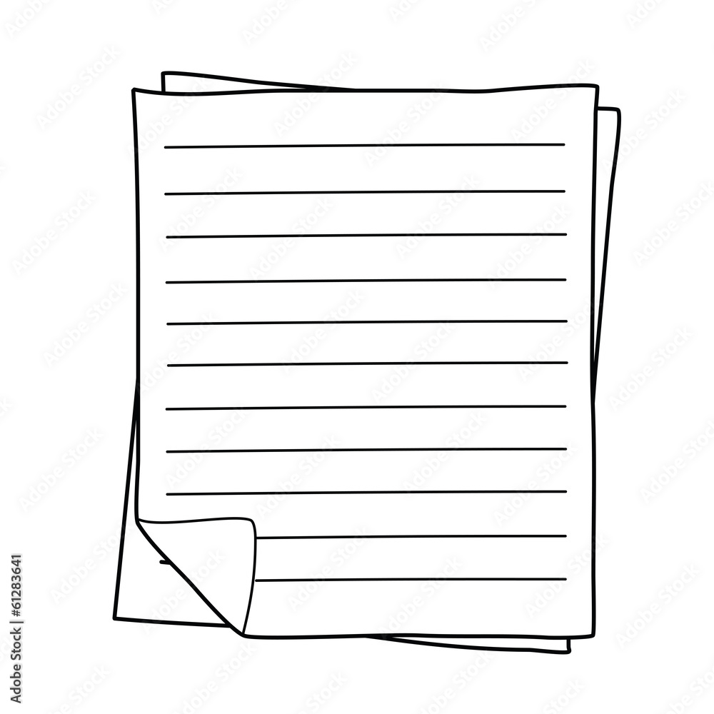 Notebook Paper drawing Stock Vector