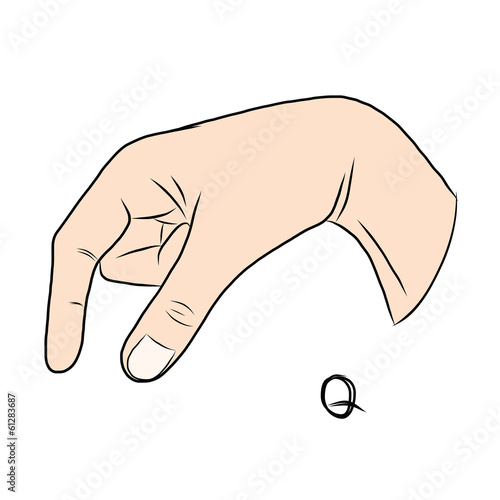 Sign language and the alphabet,The Letter q