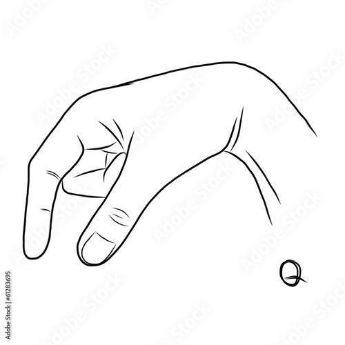Sign language and the alphabet,The Letter q