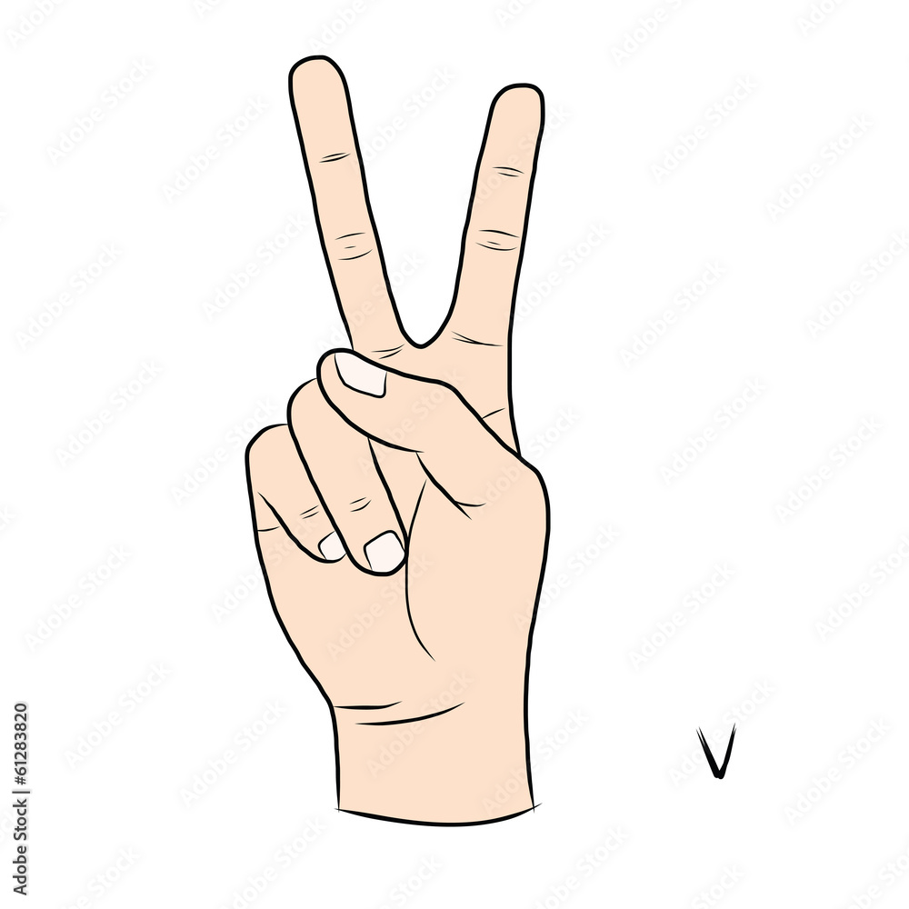Sign language and the alphabet,The Letter v Sign language and the alphabet,The Letter v
