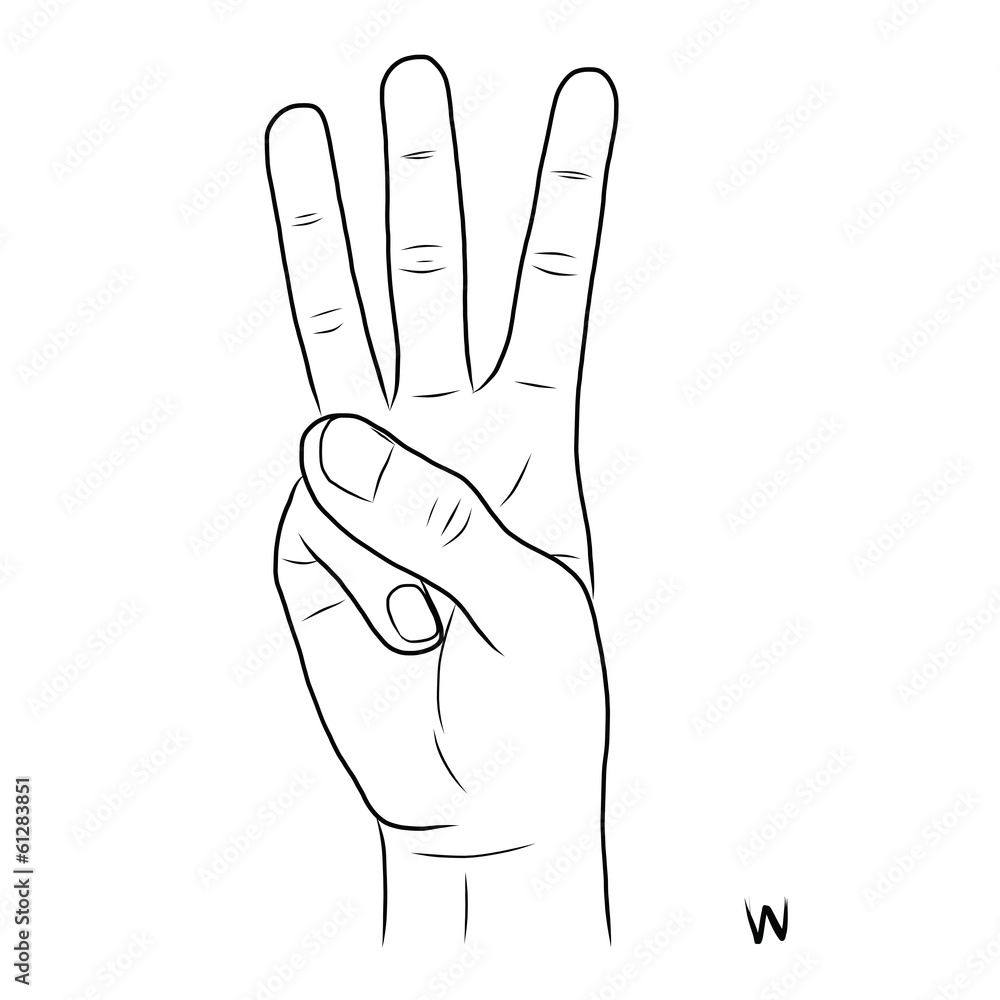 Sign language and the alphabet,The Letter w Sign language and the alphabet,The Letter w