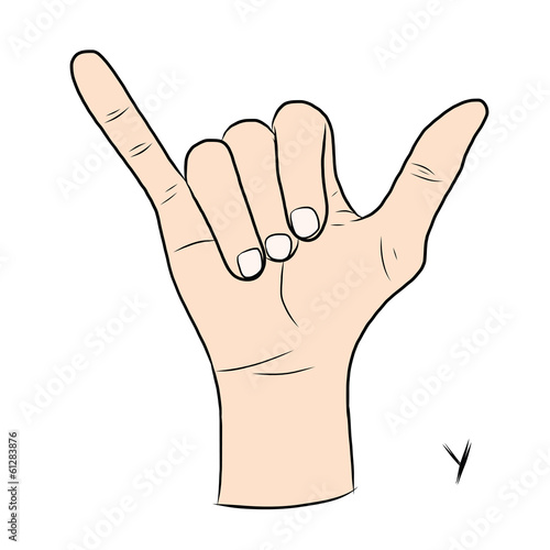 Sign language and the alphabet,The Letter y
