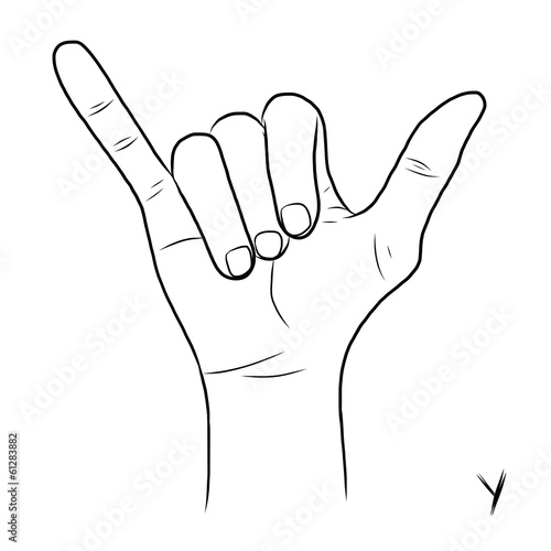 Sign language and the alphabet,The Letter y